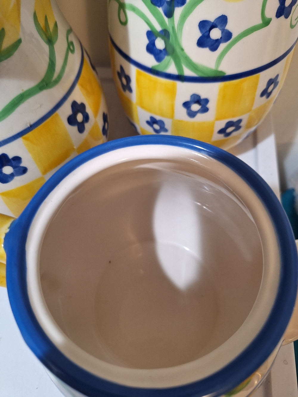 Yellow & Blue Floral Ceramea Set - Handcrafted Style - Picture 3 of 3